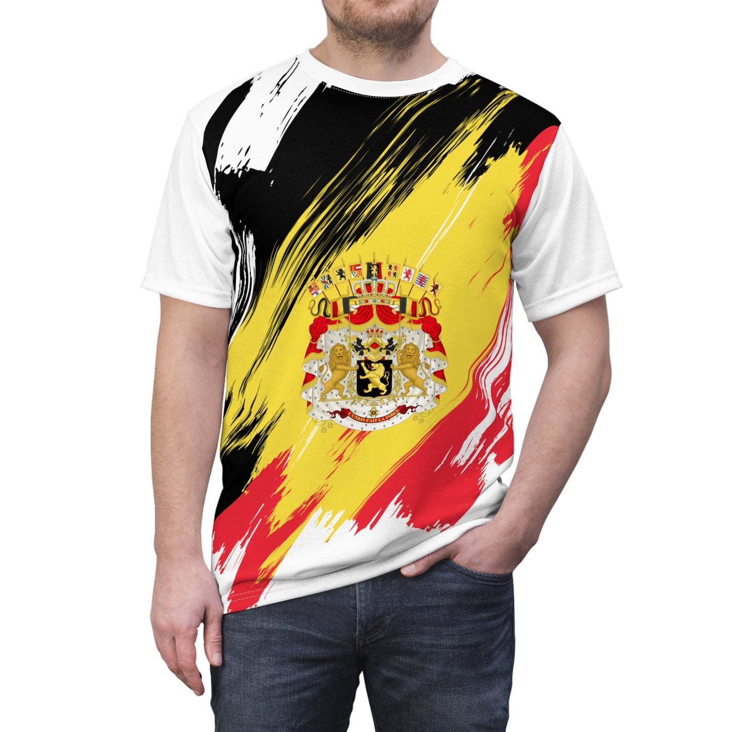Belgium Flag T-shirt | Belgium T-shirt | All over print Unisex T-shirt with Belgium Flag