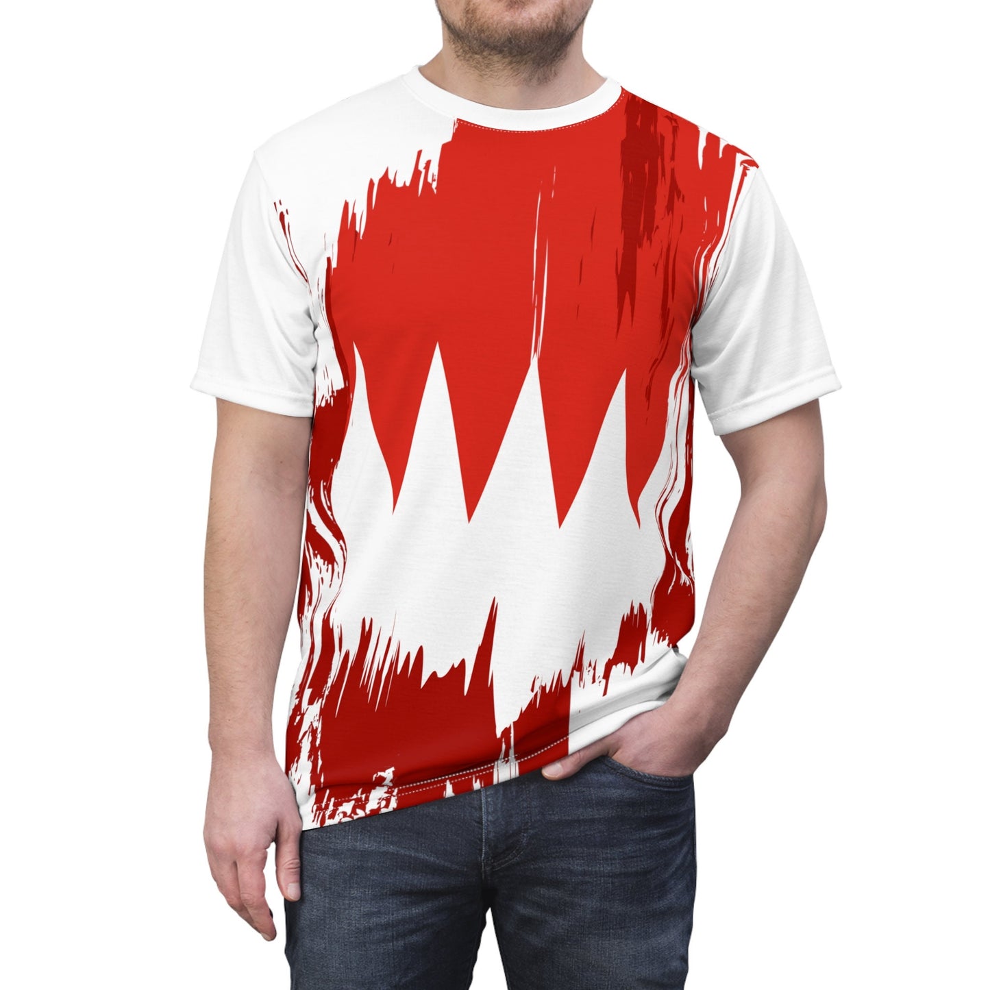 Bahrain Flag T-shirt | Bahrain T-shirt | All over print Unisex T-shirt with Bahrain Flag