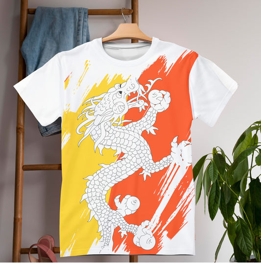 Bhutan Flag T-shirt | Bhutan T-shirt | All over print Unisex T-shirt with Bhutan Flag