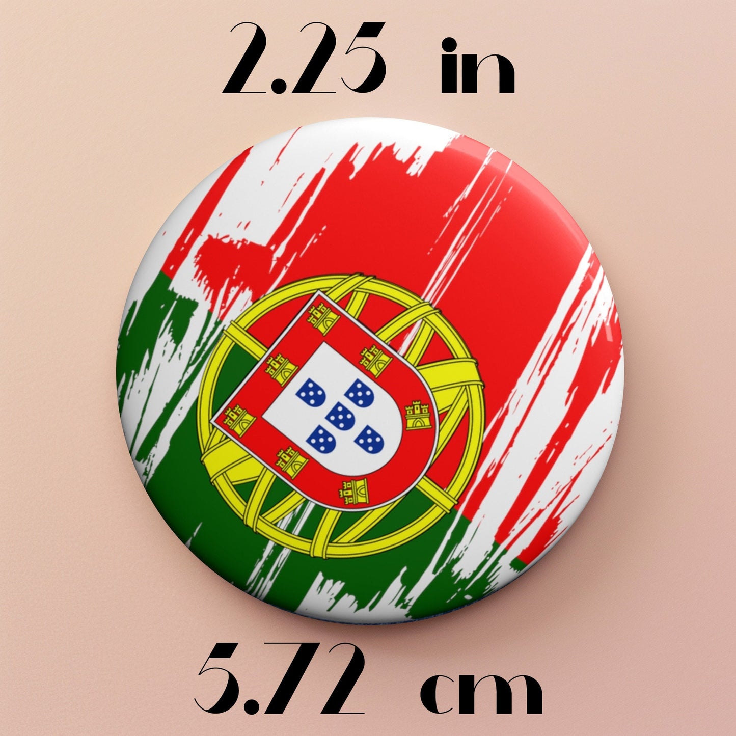 Portugal Flag Pin Button - Custom Pinback, Patriotic Campaign Buttons, Personalized Birthday Pins, Collectible Badge, Metal Pin