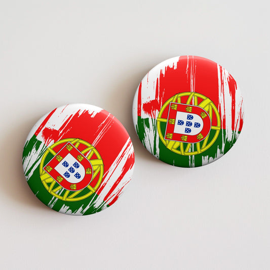 Portugal Flag Pin Button - Custom Pinback, Patriotic Campaign Buttons, Personalized Birthday Pins, Collectible Badge, Metal Pin