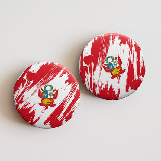 Peru Flag Pin Button - Custom Pinback, Patriotic Campaign Buttons, Personalized Birthday Pins, Collectible Badge, Metal Pin