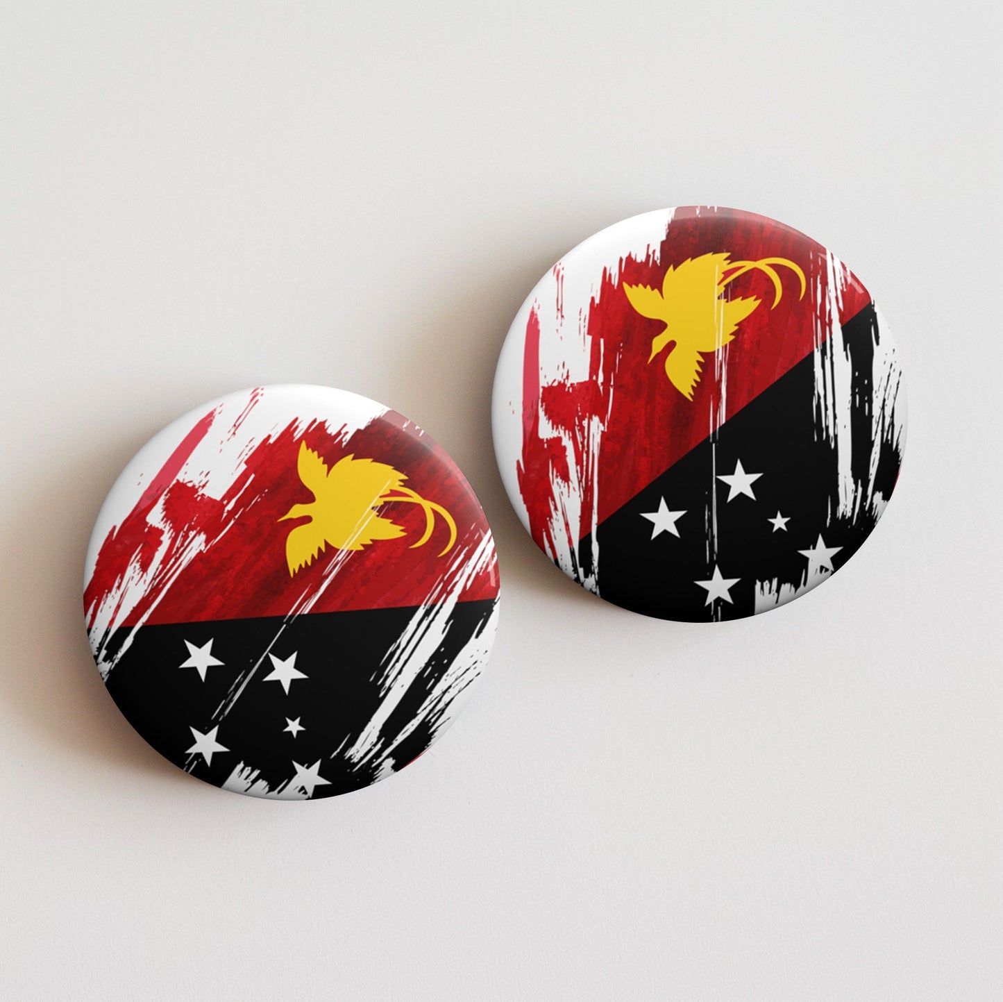 Papua New Guinea Flag Pin Button - Custom Pinback, Patriotic Campaign Buttons, Personalized Birthday Pins, Collectible Badge, Metal Pin