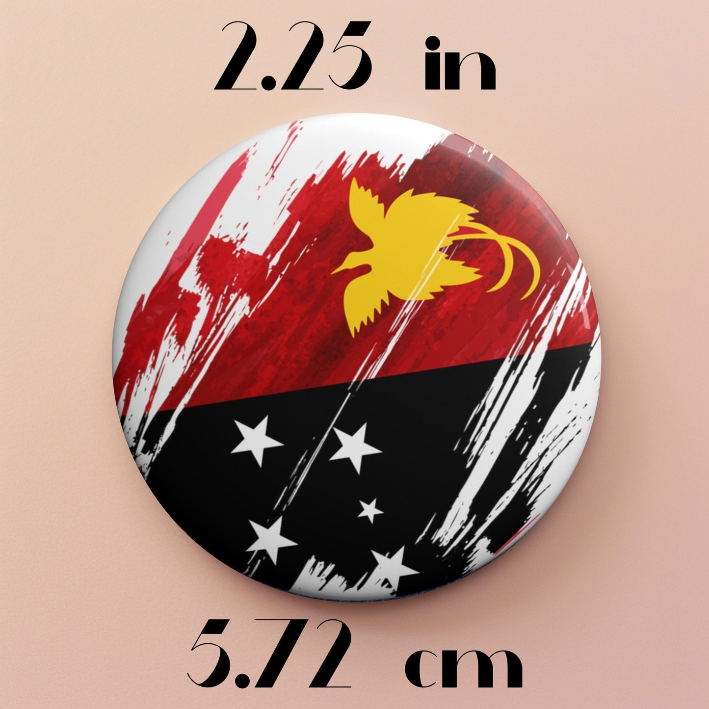 Papua New Guinea Flag Pin Button - Custom Pinback, Patriotic Campaign Buttons, Personalized Birthday Pins, Collectible Badge, Metal Pin