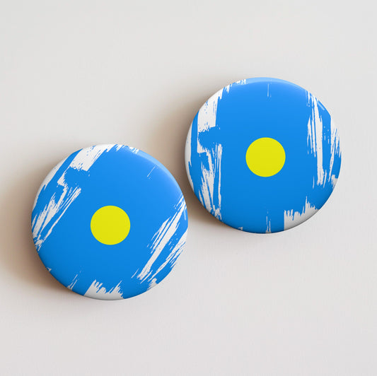 Palau Flag Pin Button - Custom Pinback, Patriotic Campaign Buttons, Personalized Birthday Pins, Collectible Badge, Metal Pin