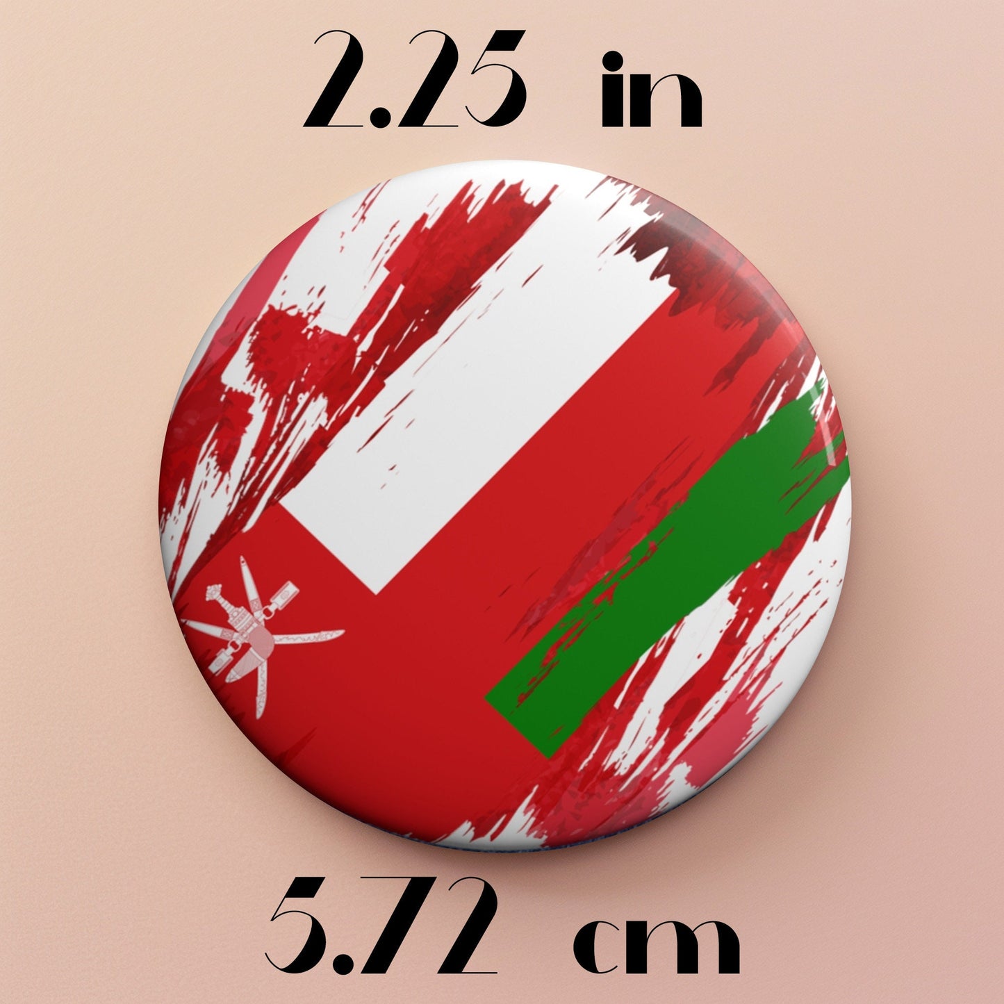 Oman Flag Pin Button - Custom Pinback, Patriotic Campaign Buttons, Personalized Birthday Pins, Collectible Badge, Metal Pin