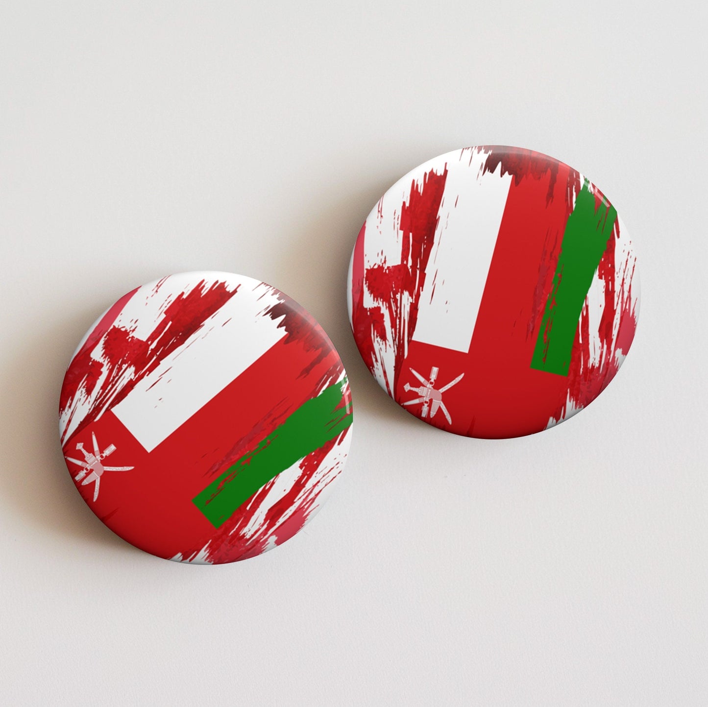 Oman Flag Pin Button - Custom Pinback, Patriotic Campaign Buttons, Personalized Birthday Pins, Collectible Badge, Metal Pin