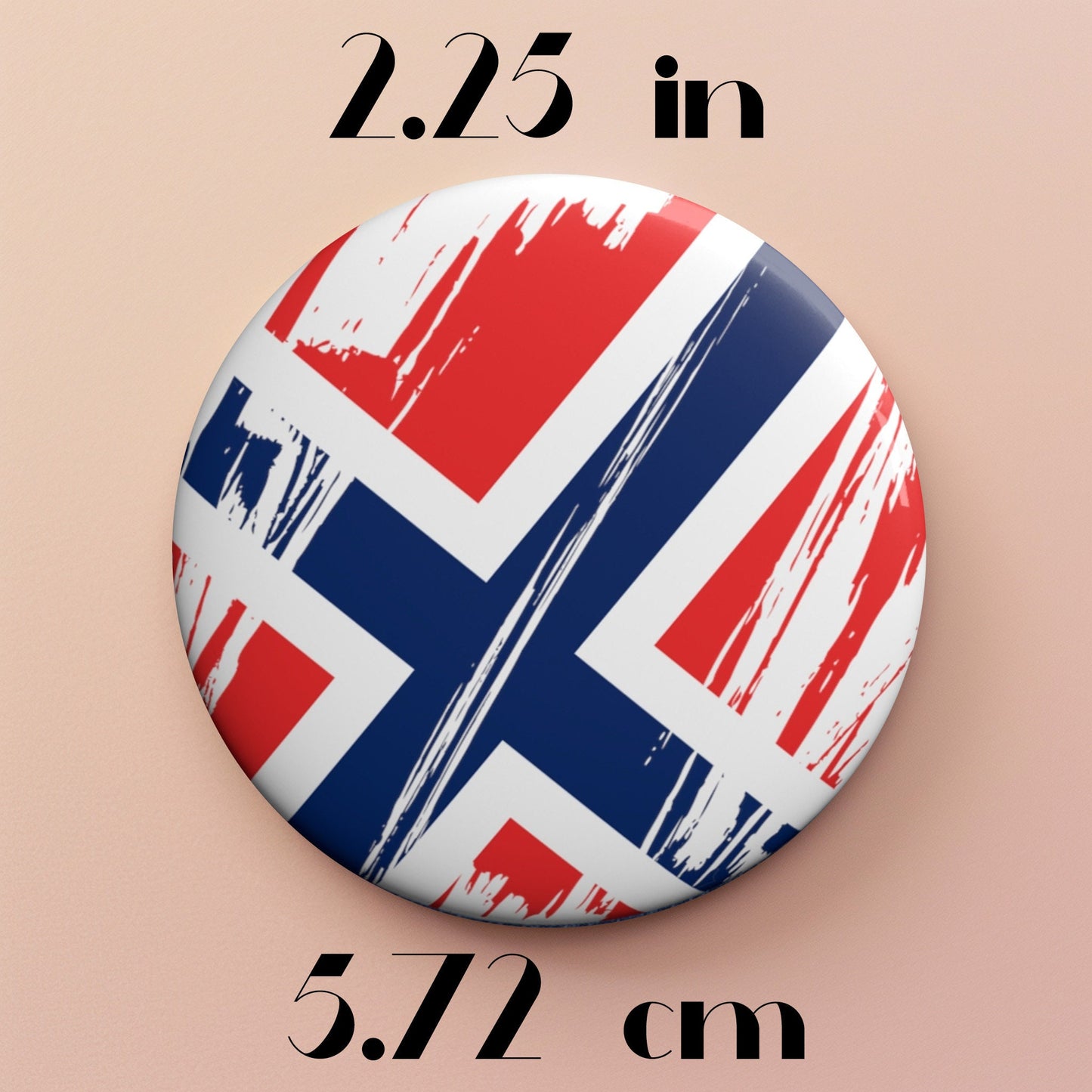 Norway Flag Pin Button - Custom Pinback, Patriotic Campaign Buttons, Personalized Birthday Pins, Collectible Badge, Metal Pin