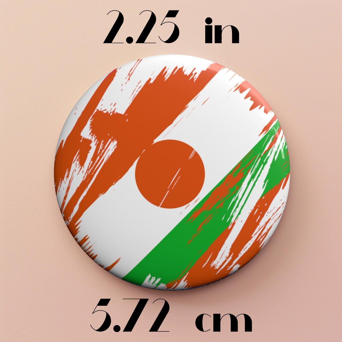 Niger Flag Pin Button - Custom Pinback, Patriotic Campaign Buttons, Personalized Birthday Pins, Collectible Badge, Metal Pin