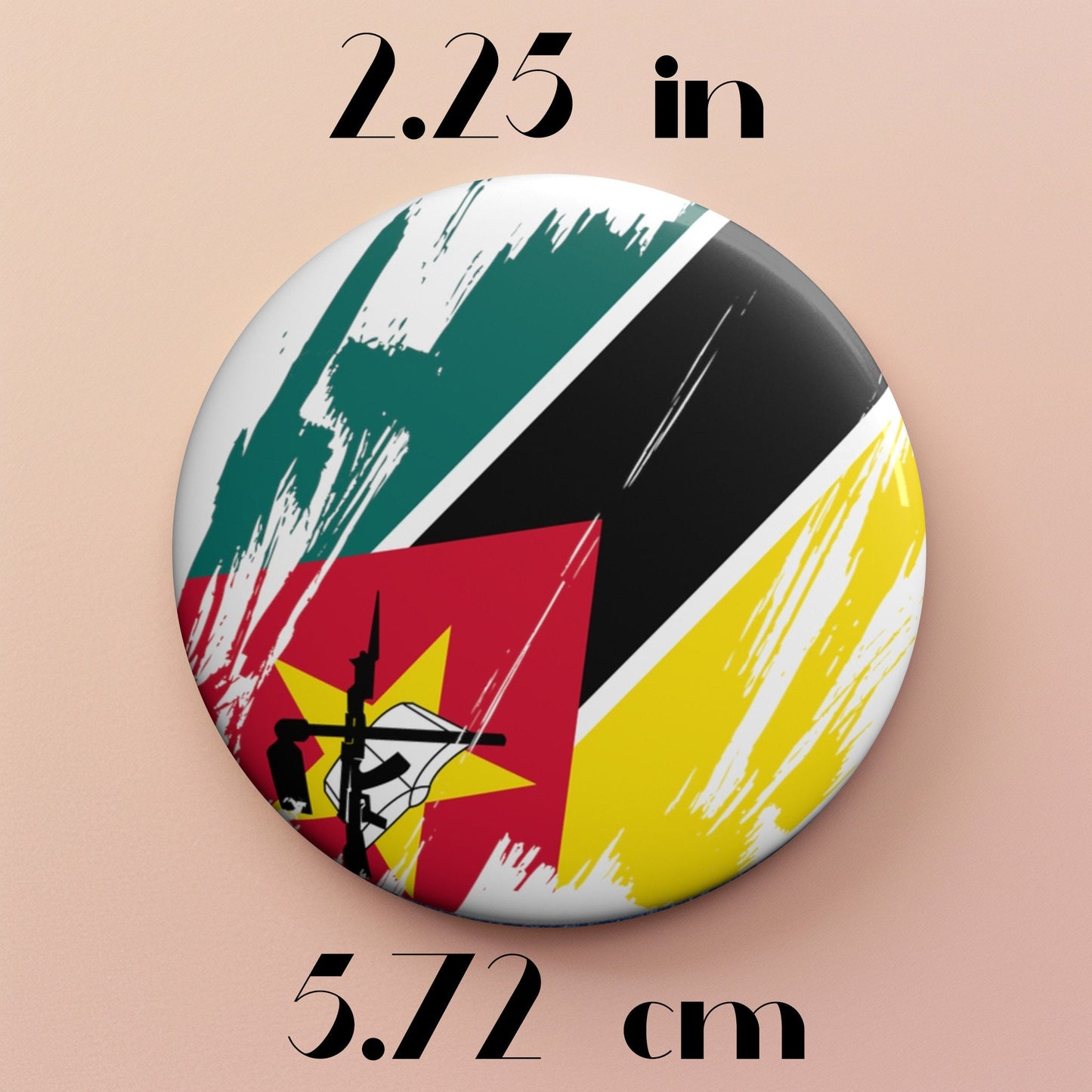 Mozambique Flag Pin Button - Custom Pinback, Patriotic Campaign Buttons, Personalized Birthday Pins, Collectible Badge, Metal Pin