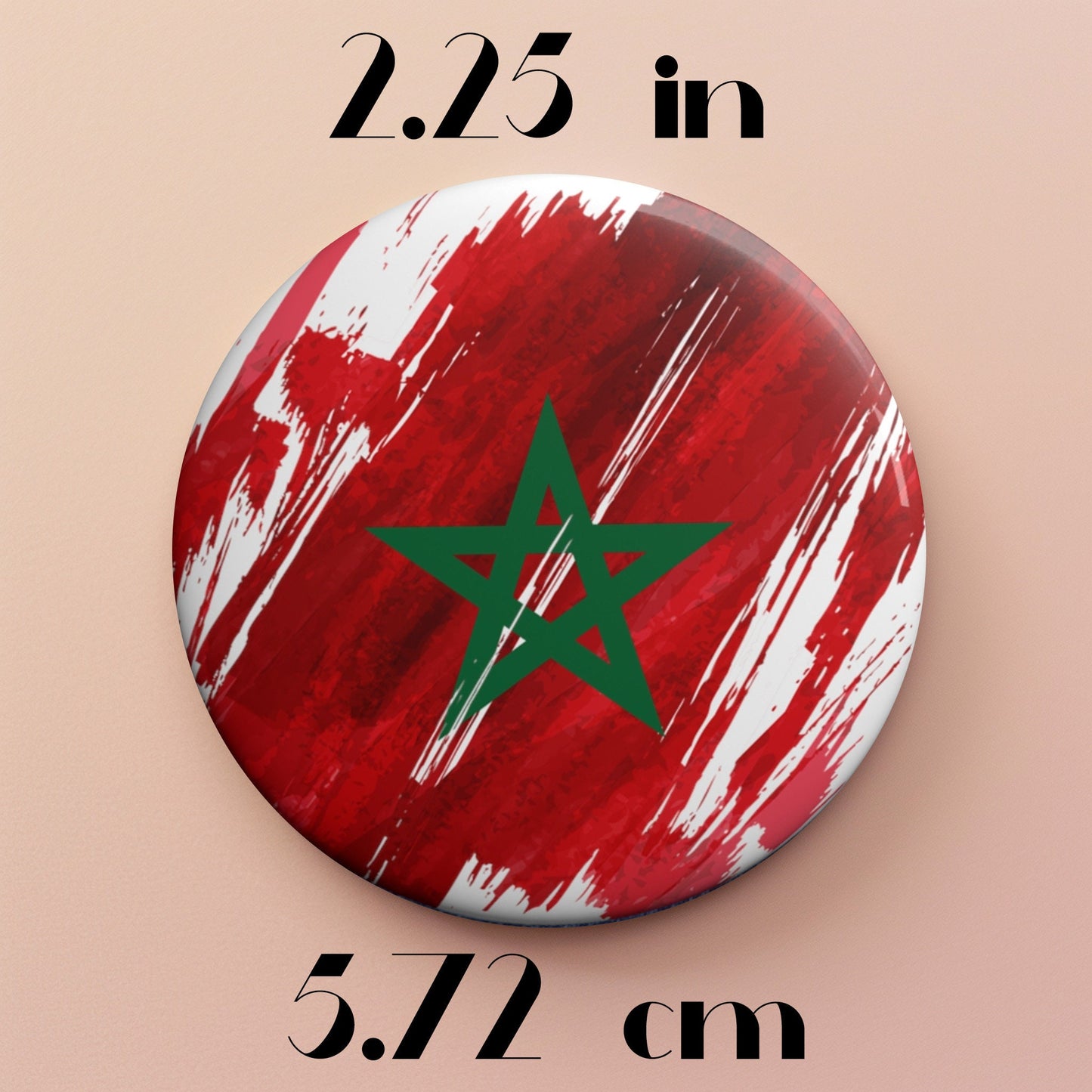 Morocco Flag Pin Button - Custom Pinback, Patriotic Campaign Buttons, Personalized Birthday Pins, Collectible Badge, Metal Pin