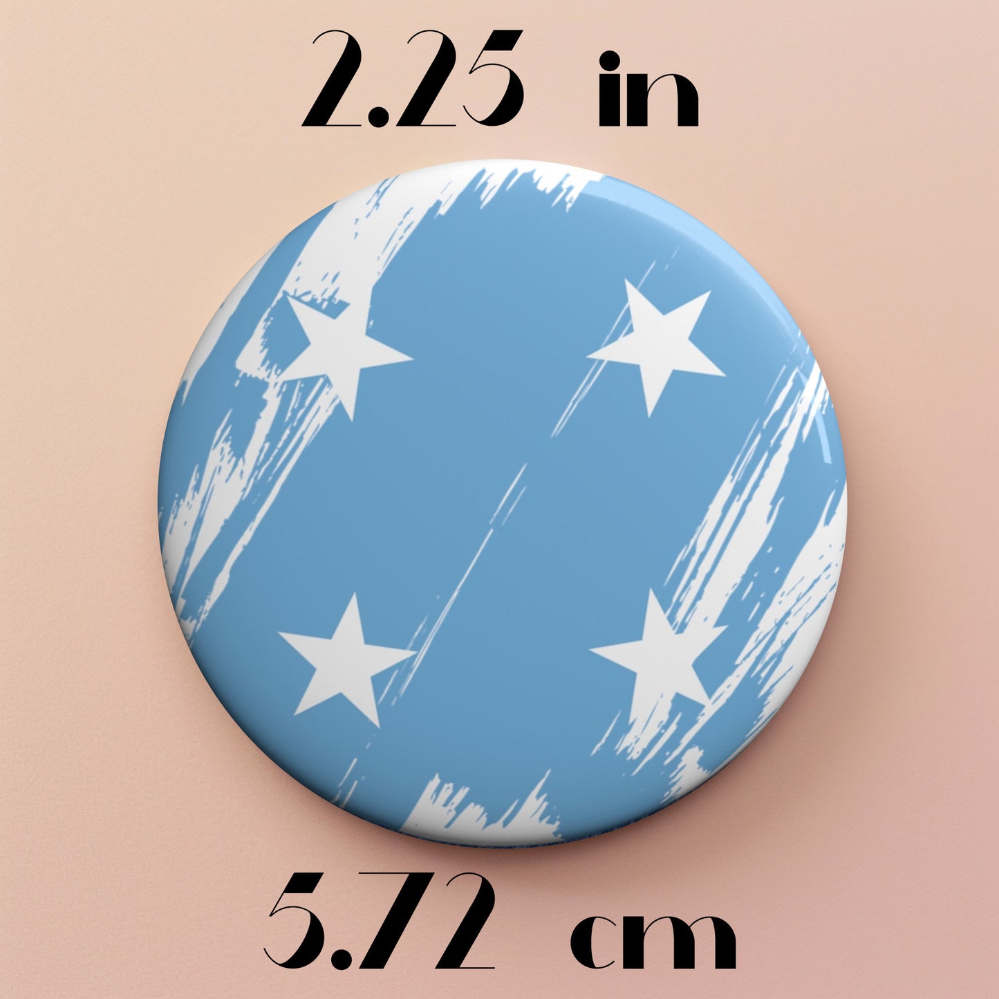 Micronesia Flag Pin Button - Custom Pinback, Patriotic Campaign Buttons, Personalized Birthday Pins, Collectible Badge, Metal Pin