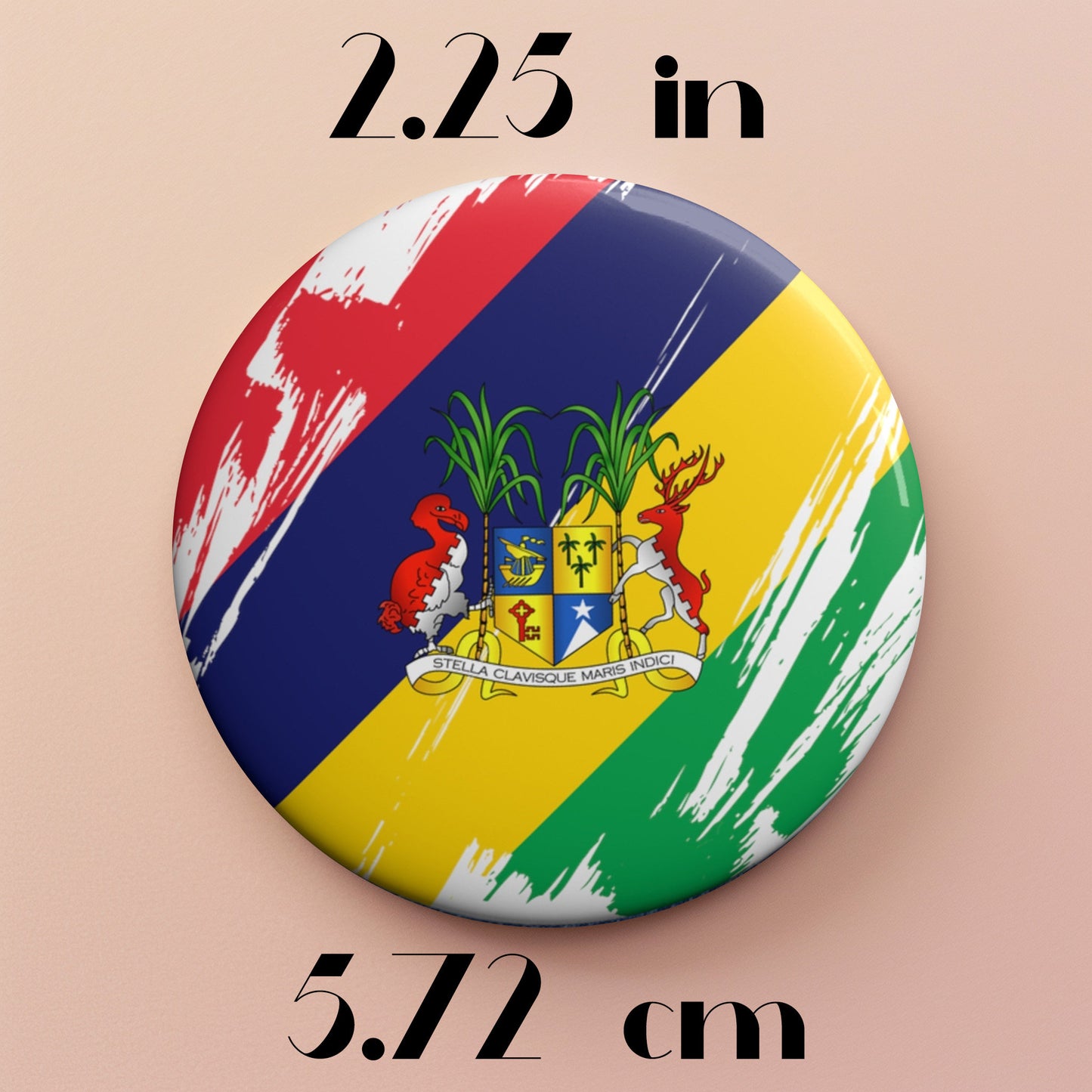 Mauritius Flag Pin Button - Custom Pinback, Patriotic Campaign Buttons, Personalized Birthday Pins, Collectible Badge, Metal Pin