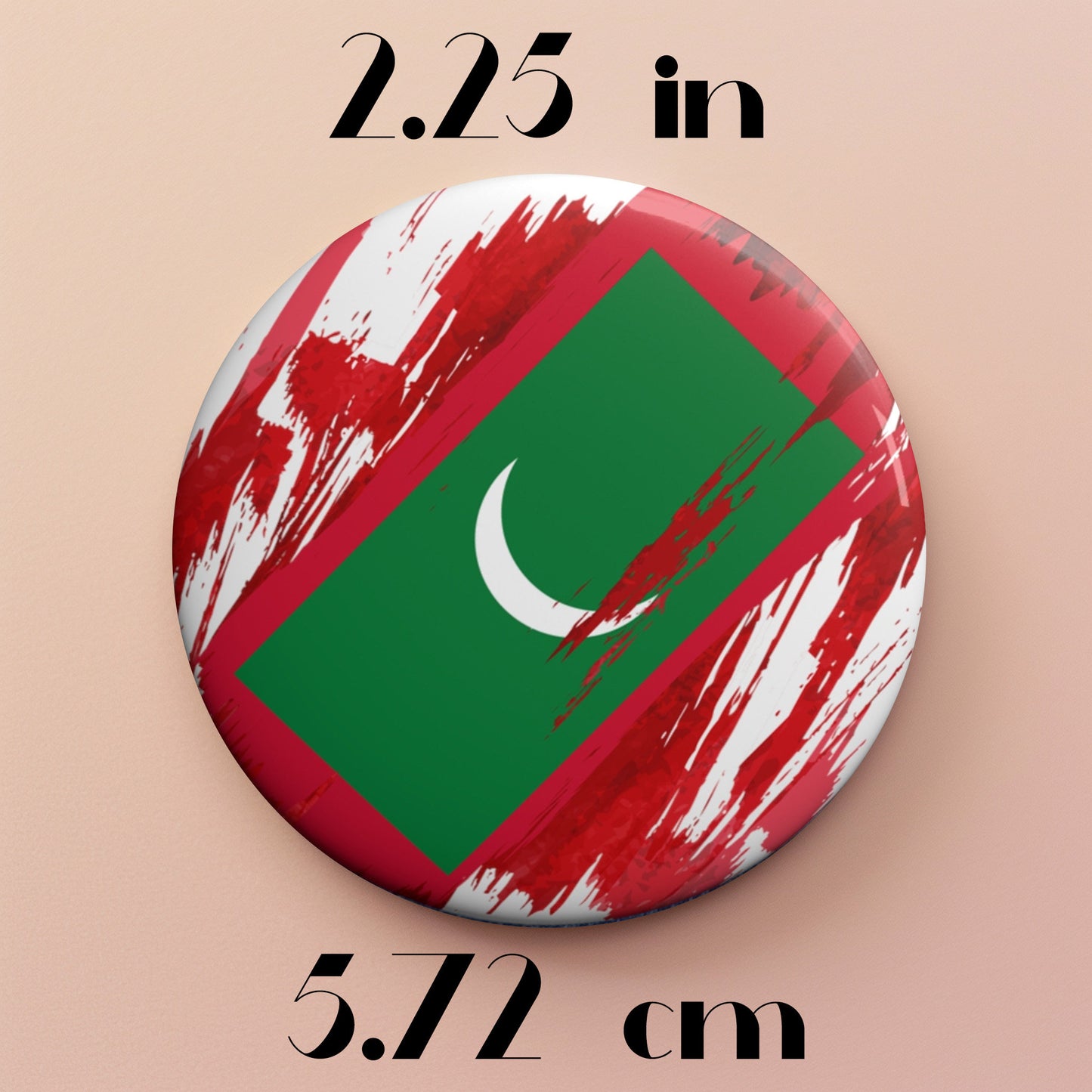 Maldives Flag Pin Button - Custom Pinback, Patriotic Campaign Buttons, Personalized Birthday Pins, Collectible Badge, Metal Pin