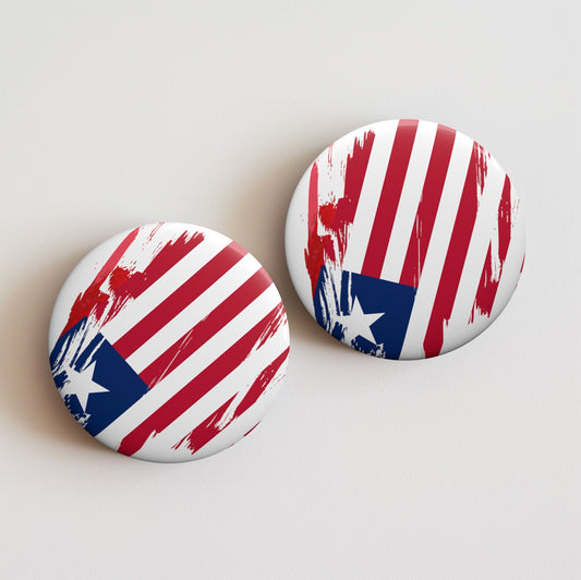 Liberia Flag Pin Button - Custom Pinback, Patriotic Campaign Buttons, Personalized Birthday Pins, Collectible Badge, Metal Pin