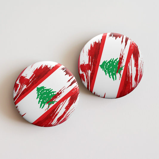 Lebanon Flag Pin Button - Custom Pinback, Patriotic Campaign Buttons, Personalized Birthday Pins, Collectible Badge, Metal Pin