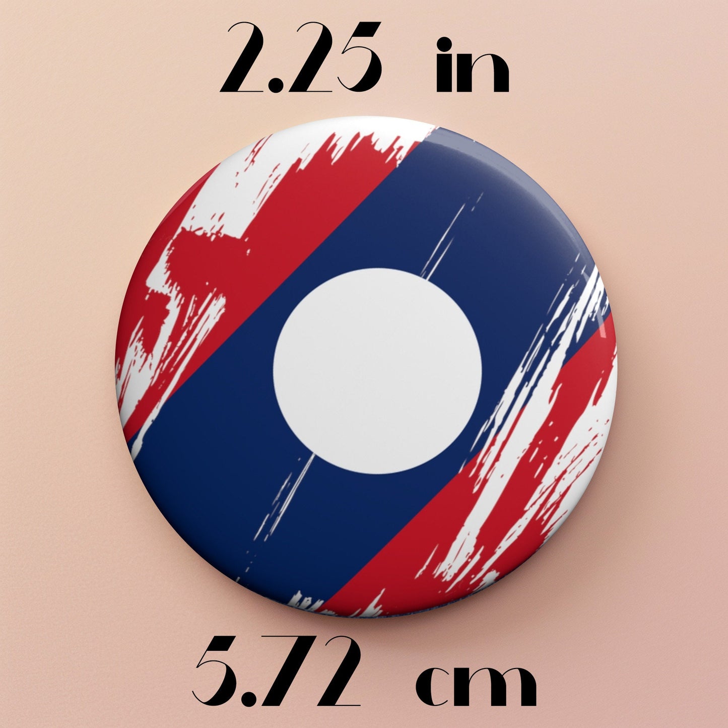 Laos Flag Pin Button - Custom Pinback, Patriotic Campaign Buttons, Personalized Birthday Pins, Collectible Badge, Metal Pin