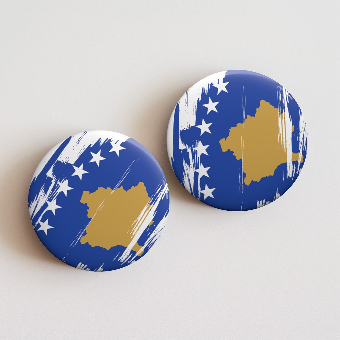 Kosovo Flag Pin Button - Custom Pinback, Patriotic Campaign Buttons, Personalized Birthday Pins, Collectible Badge, Metal Pin