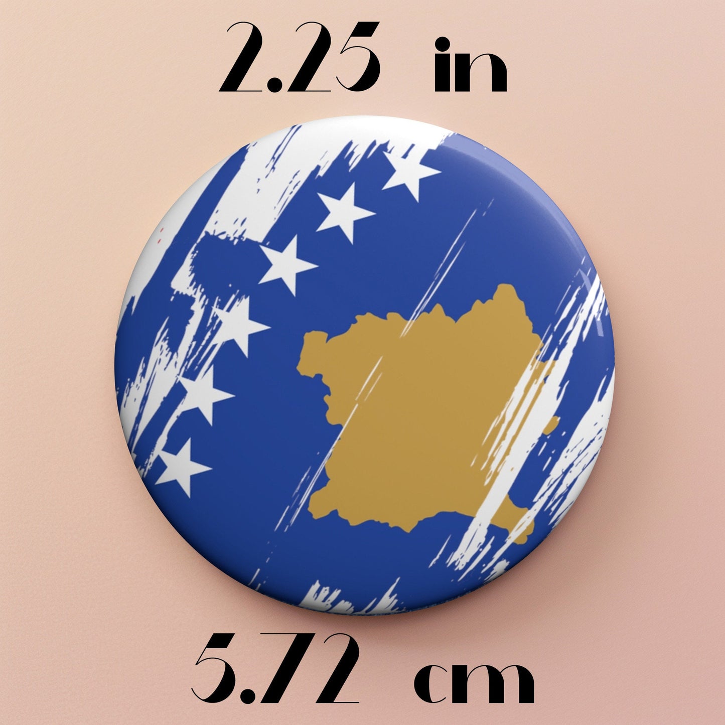 Kosovo Flag Pin Button - Custom Pinback, Patriotic Campaign Buttons, Personalized Birthday Pins, Collectible Badge, Metal Pin