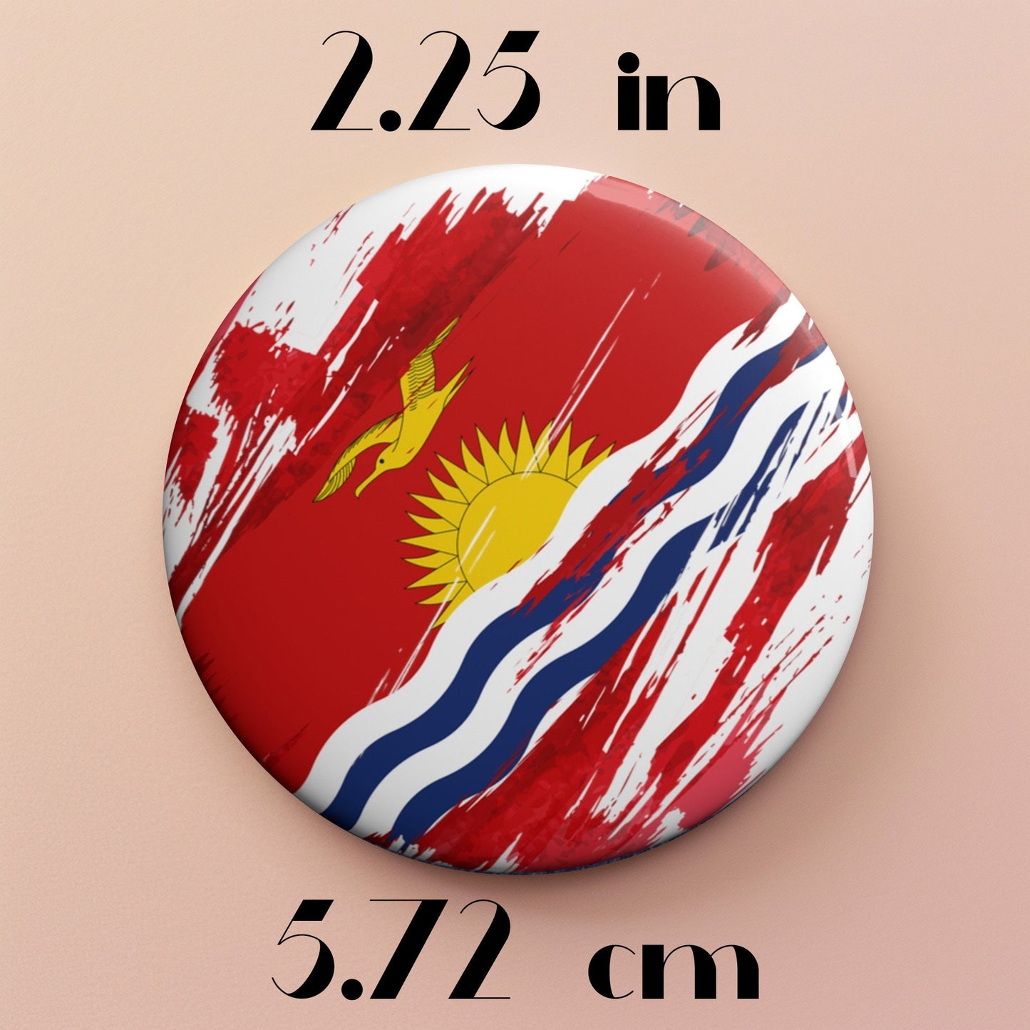 Kiribati Flag Pin Button - Custom Pinback, Patriotic Campaign Buttons, Personalized Birthday Pins, Collectible Badge, Metal Pin