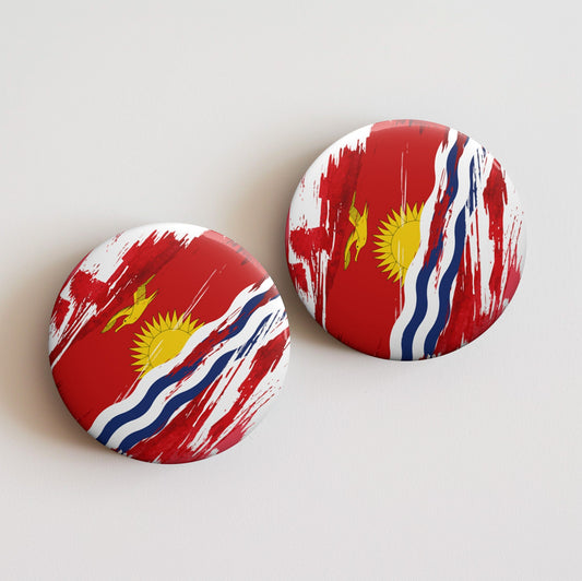 Kiribati Flag Pin Button - Custom Pinback, Patriotic Campaign Buttons, Personalized Birthday Pins, Collectible Badge, Metal Pin