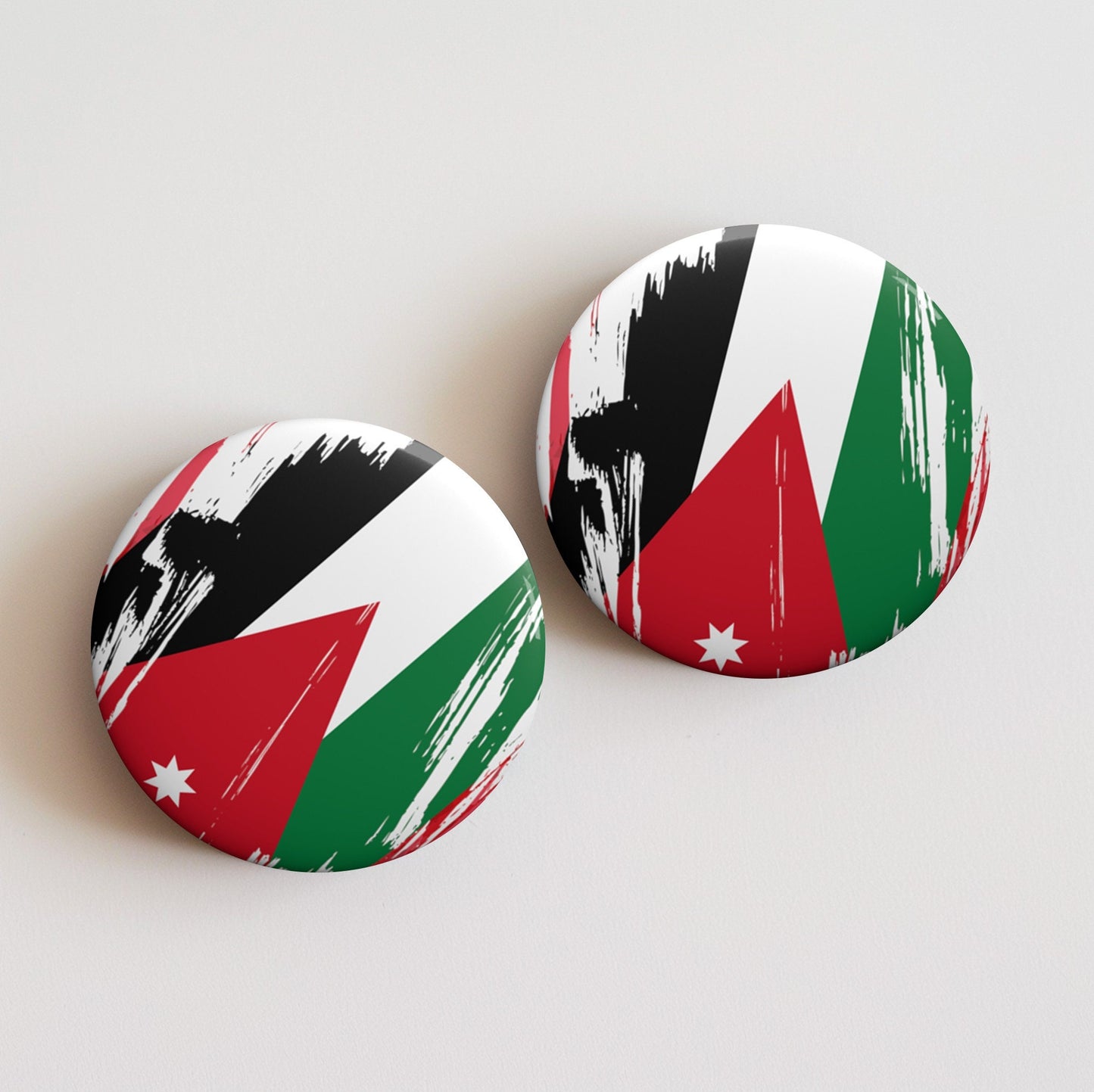 Jordan Flag Pin Button - Custom Pinback, Patriotic Campaign Buttons, Personalized Birthday Pins, Collectible Badge, Metal Pin