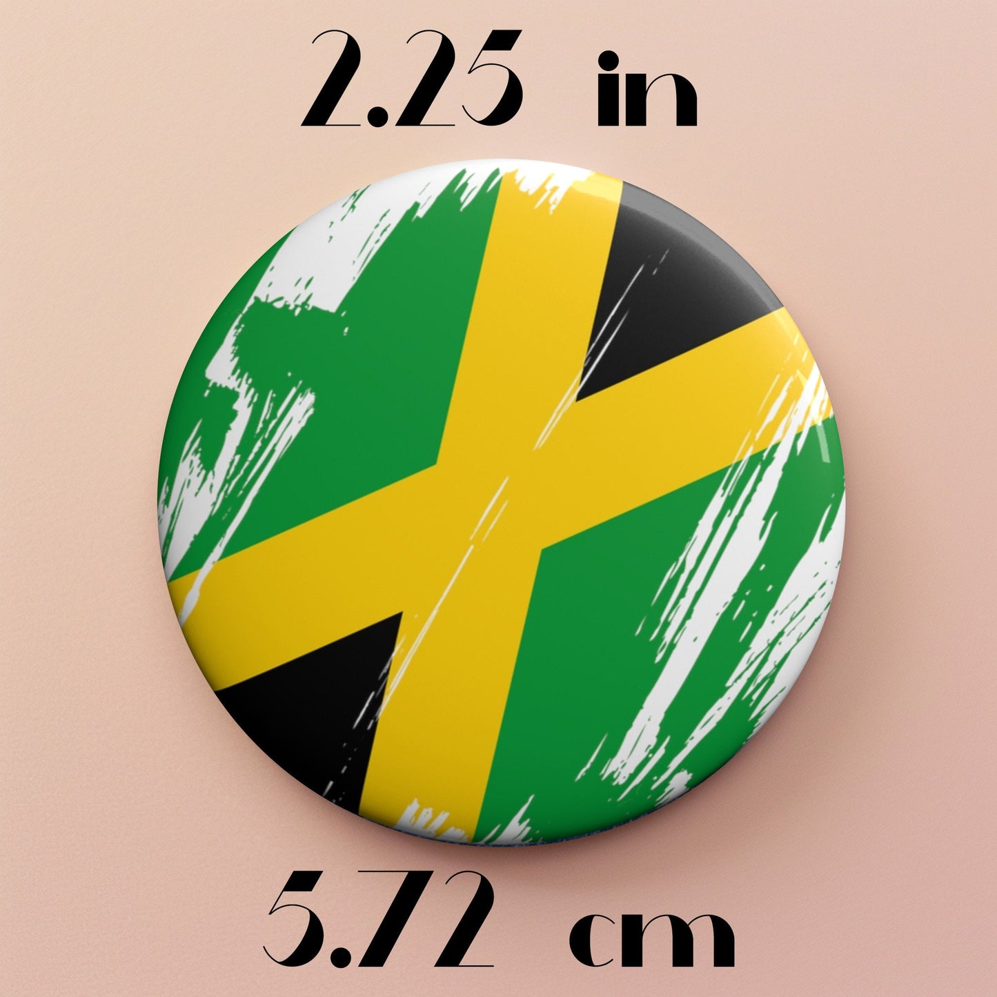 Jamaica Flag Pin Button - Custom Pinback, Patriotic Campaign Buttons, Personalized Birthday Pins, Collectible Badge, Metal Pin