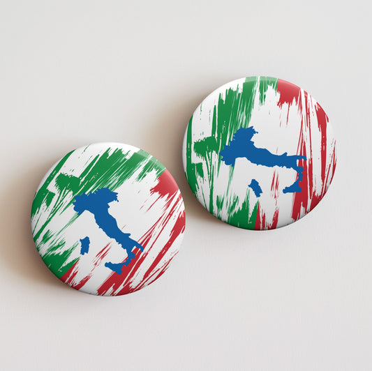 Italy Flag Pin Button - Custom Pinback, Patriotic Campaign Buttons, Personalized Birthday Pins, Collectible Badge, Metal Pin