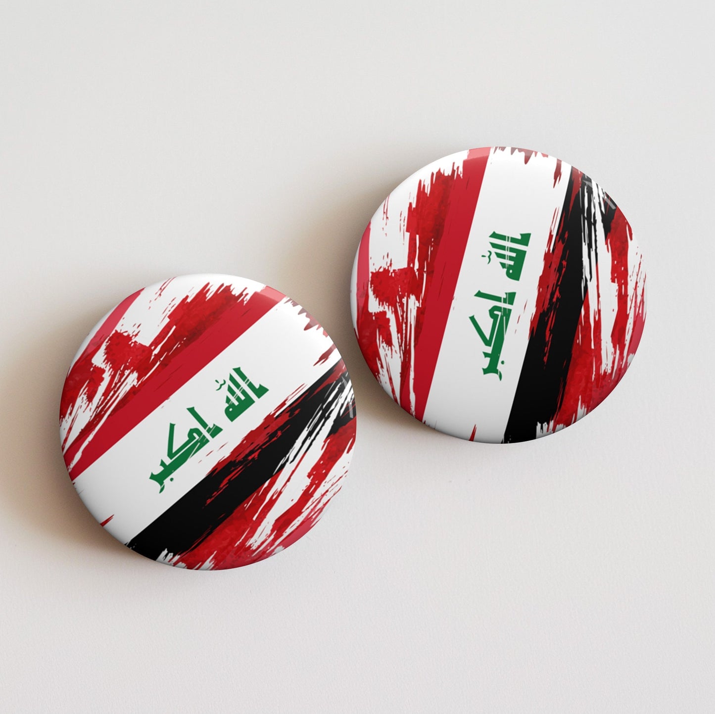 Iraq Flag Pin Button - Custom Pinback, Patriotic Campaign Buttons, Personalized Birthday Pins, Collectible Badge, Metal Pin