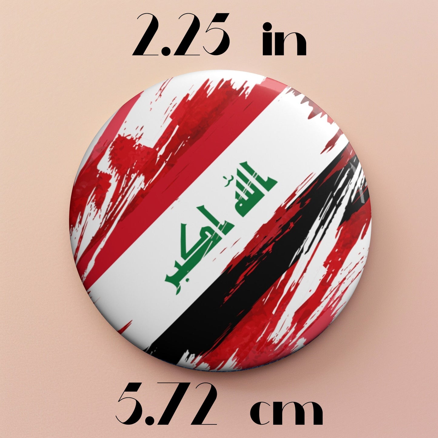 Iraq Flag Pin Button - Custom Pinback, Patriotic Campaign Buttons, Personalized Birthday Pins, Collectible Badge, Metal Pin