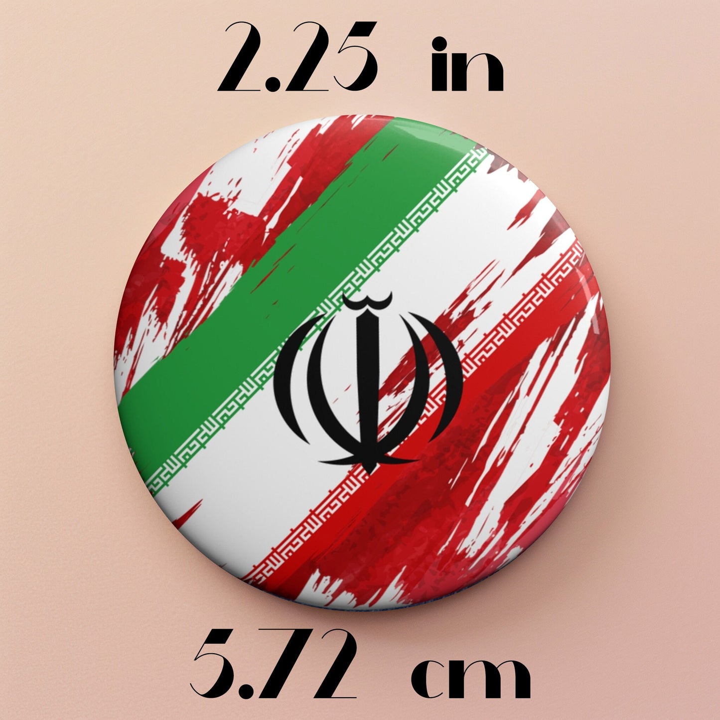 Iran Flag Pin Button - Custom Pinback, Patriotic Campaign Buttons, Personalized Birthday Pins, Collectible Badge, Metal Pin