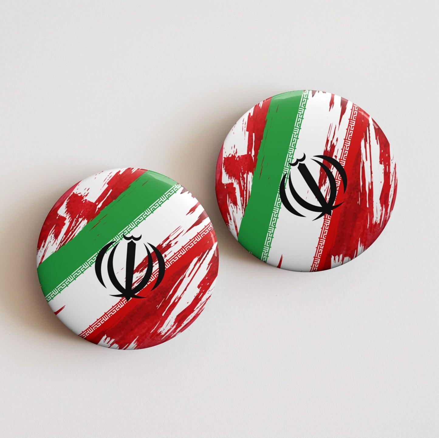 Iran Flag Pin Button - Custom Pinback, Patriotic Campaign Buttons, Personalized Birthday Pins, Collectible Badge, Metal Pin