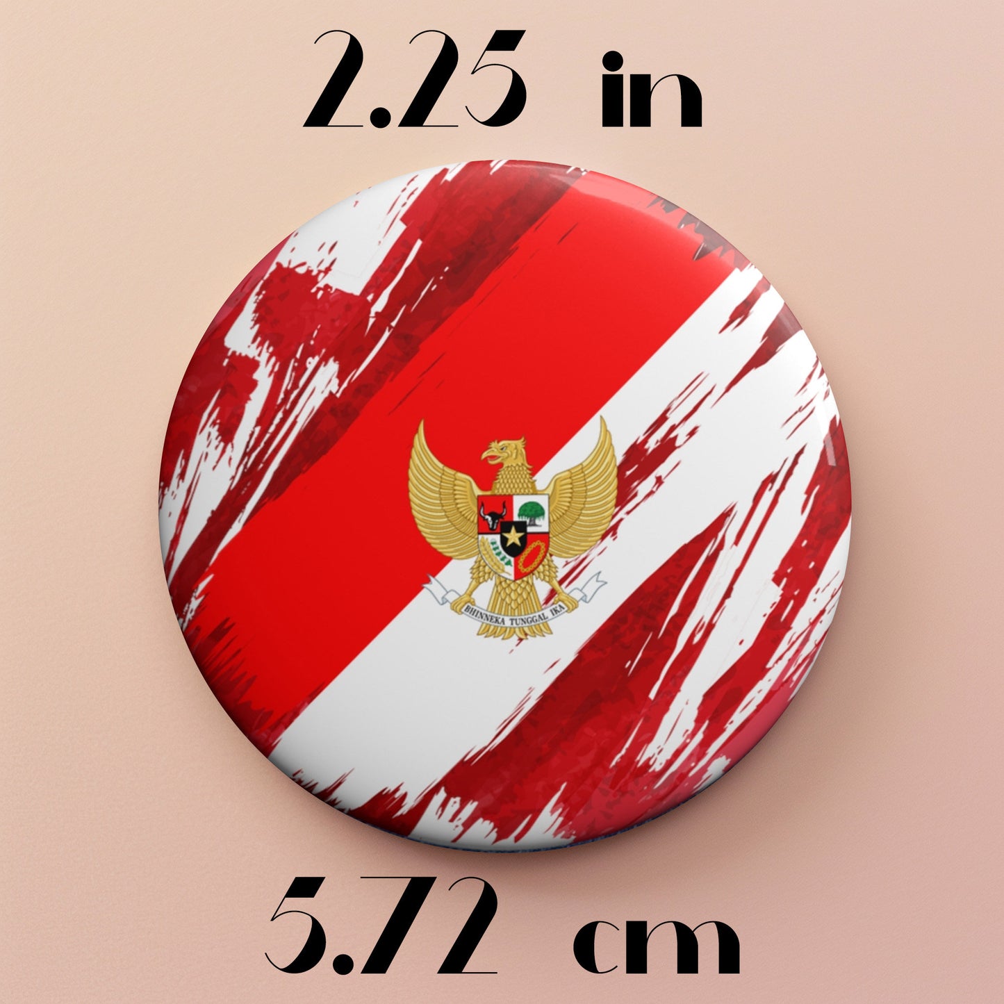 Indonesia Flag Pin Button - Custom Pinback, Patriotic Campaign Buttons, Personalized Birthday Pins, Collectible Badge, Metal Pin