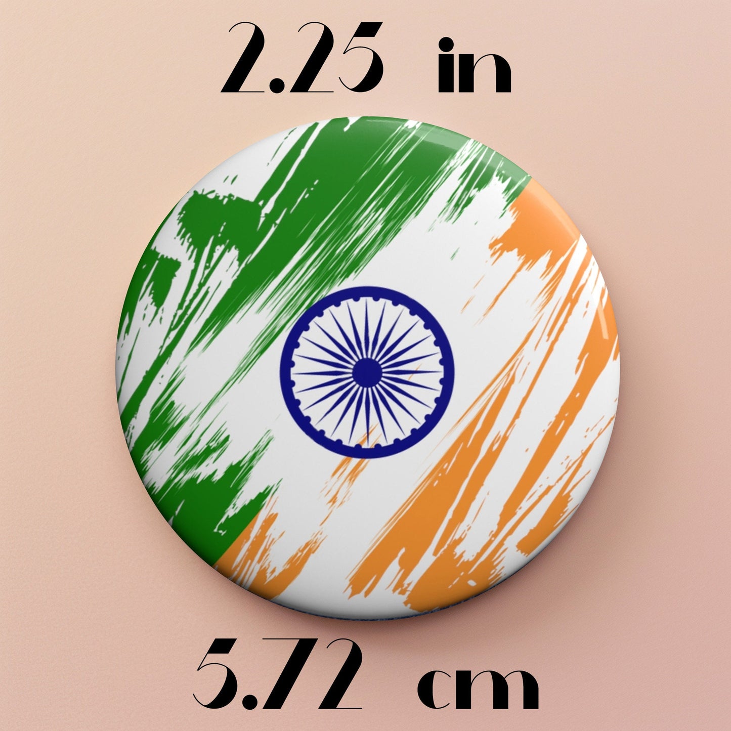 India Flag Pin Button - Custom Pinback, Patriotic Campaign Buttons, Personalized Birthday Pins, Collectible Badge, Metal Pin