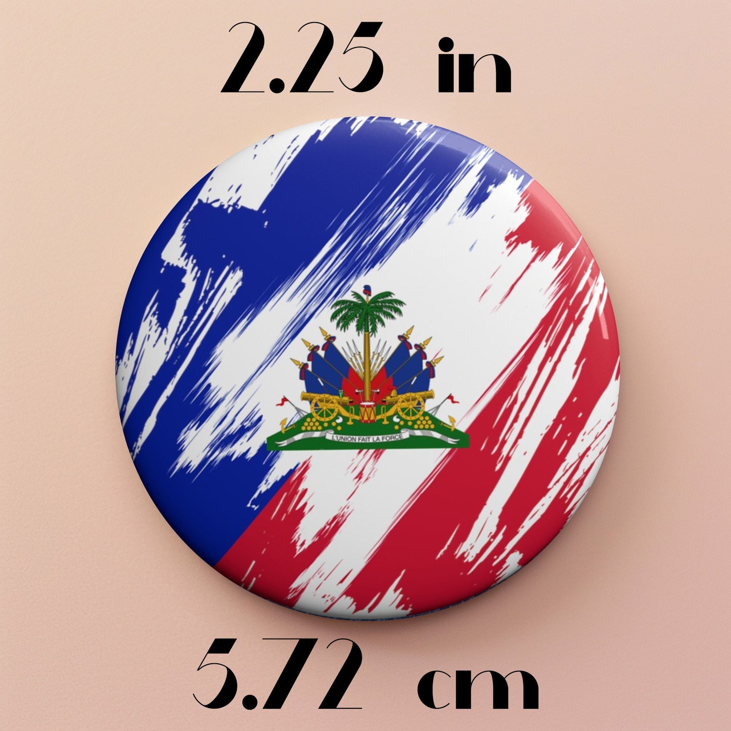 Haiti Flag Pin Button - Custom Pinback, Patriotic Campaign Buttons, Personalized Birthday Pins, Collectible Badge, Metal Pin