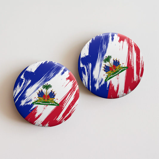 Haiti Flag Pin Button - Custom Pinback, Patriotic Campaign Buttons, Personalized Birthday Pins, Collectible Badge, Metal Pin