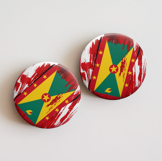 Grenada Flag Pin Button - Custom Pinback, Patriotic Campaign Buttons, Personalized Birthday Pins, Collectible Badge, Metal Pin