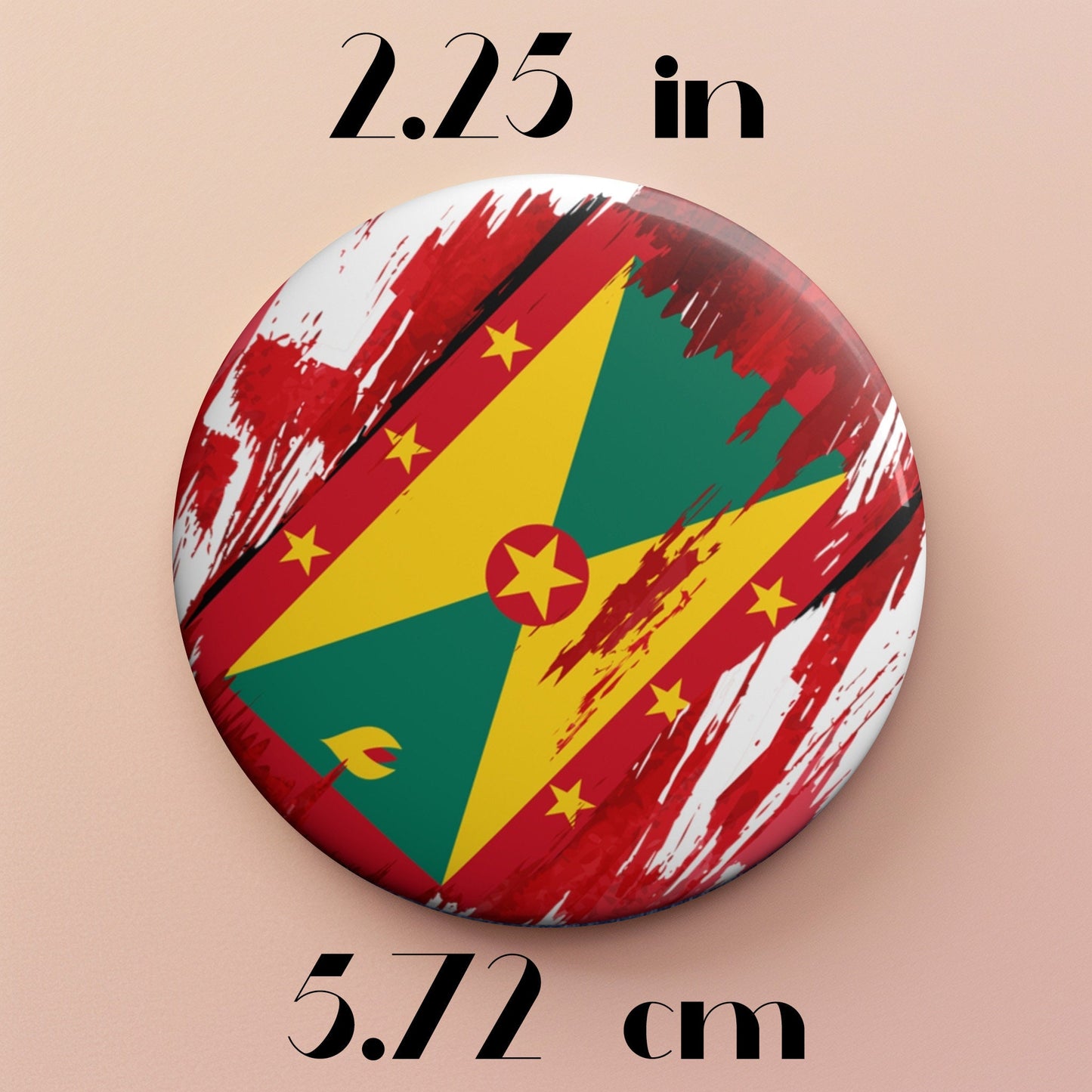 Grenada Flag Pin Button - Custom Pinback, Patriotic Campaign Buttons, Personalized Birthday Pins, Collectible Badge, Metal Pin