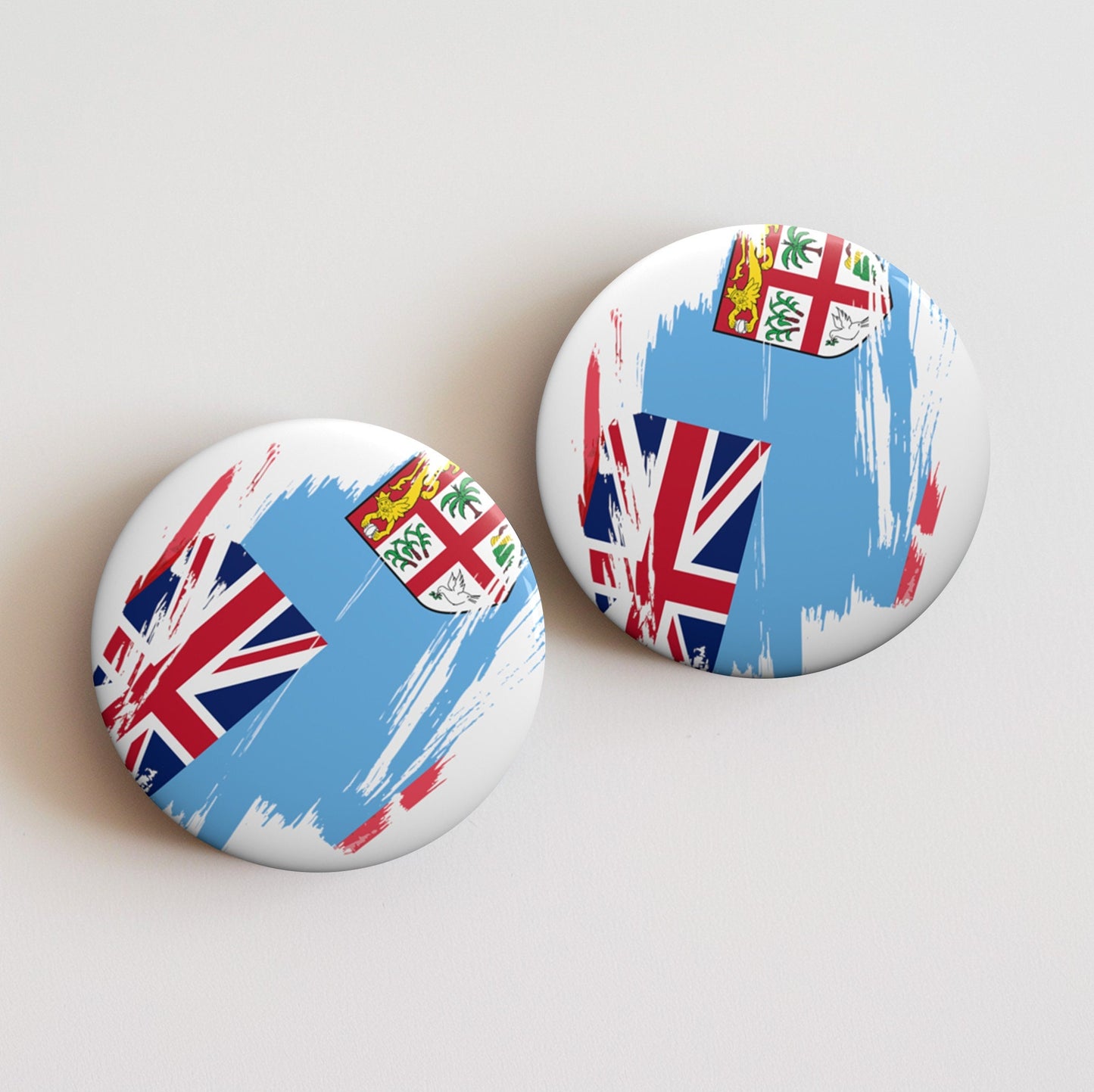 Fiji Flag Pin Button - Custom Pinback, Patriotic Campaign Buttons, Personalized Birthday Pins, Collectible Badge, Metal Pin