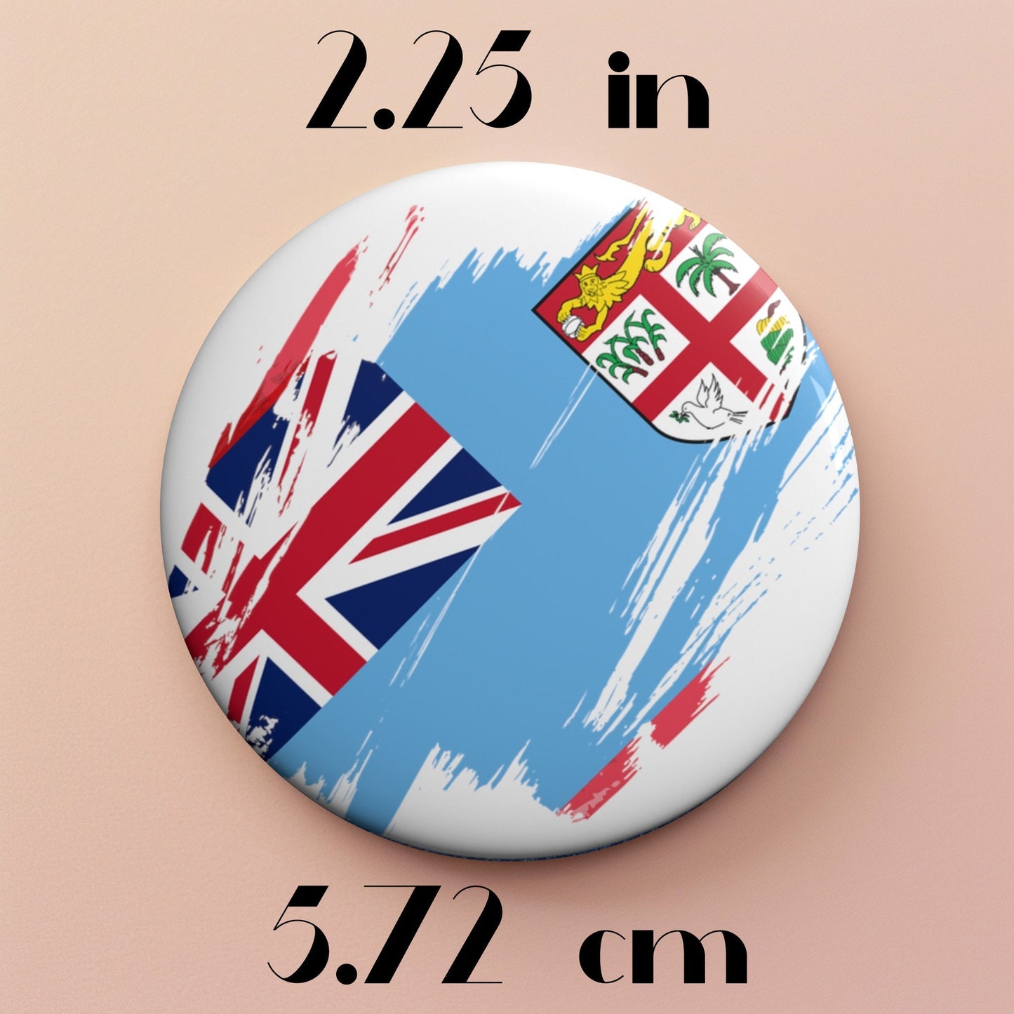 Fiji Flag Pin Button - Custom Pinback, Patriotic Campaign Buttons, Personalized Birthday Pins, Collectible Badge, Metal Pin