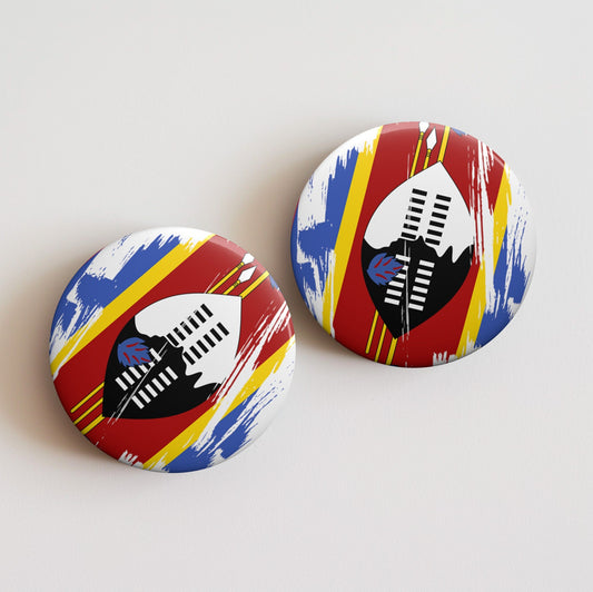 Eswatini  Flag Pin Button - Custom Pinback, Patriotic Campaign Buttons, Personalized Birthday Pins, Collectible Badge, Metal Pin