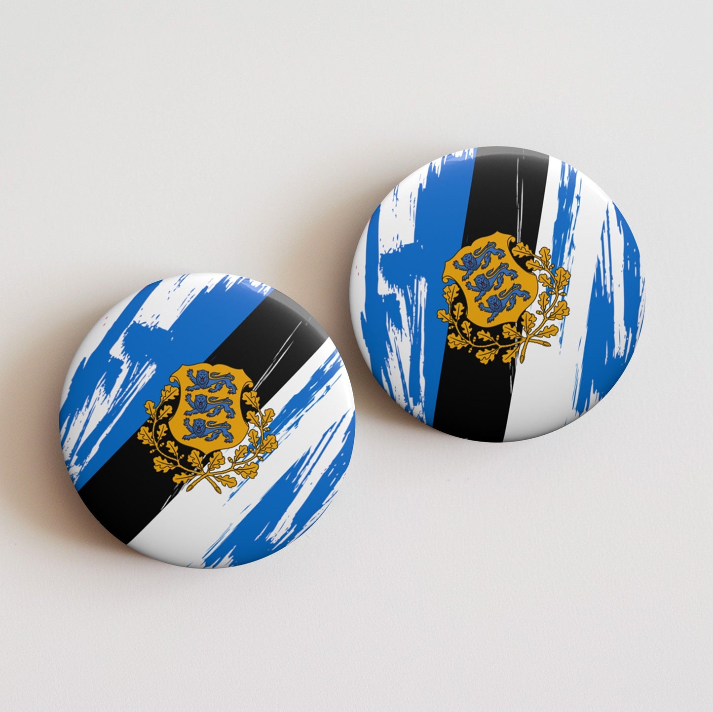 Estonia Flag Pin Button - Custom Pinback, Patriotic Campaign Buttons, Personalized Birthday Pins, Collectible Badge, Metal Pin