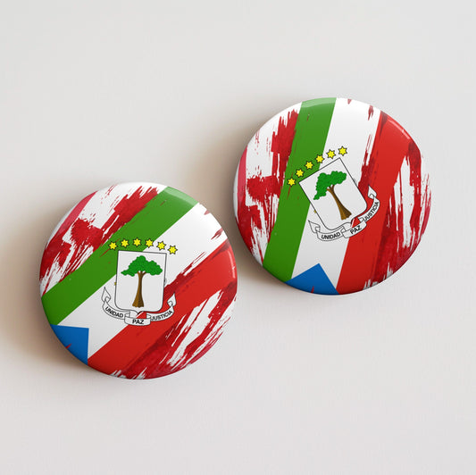 Equatorial Guinea Flag Pin Button - Custom Pinback, Patriotic Campaign Buttons, Personalized Birthday Pins, Collectible Badge, Metal Pin