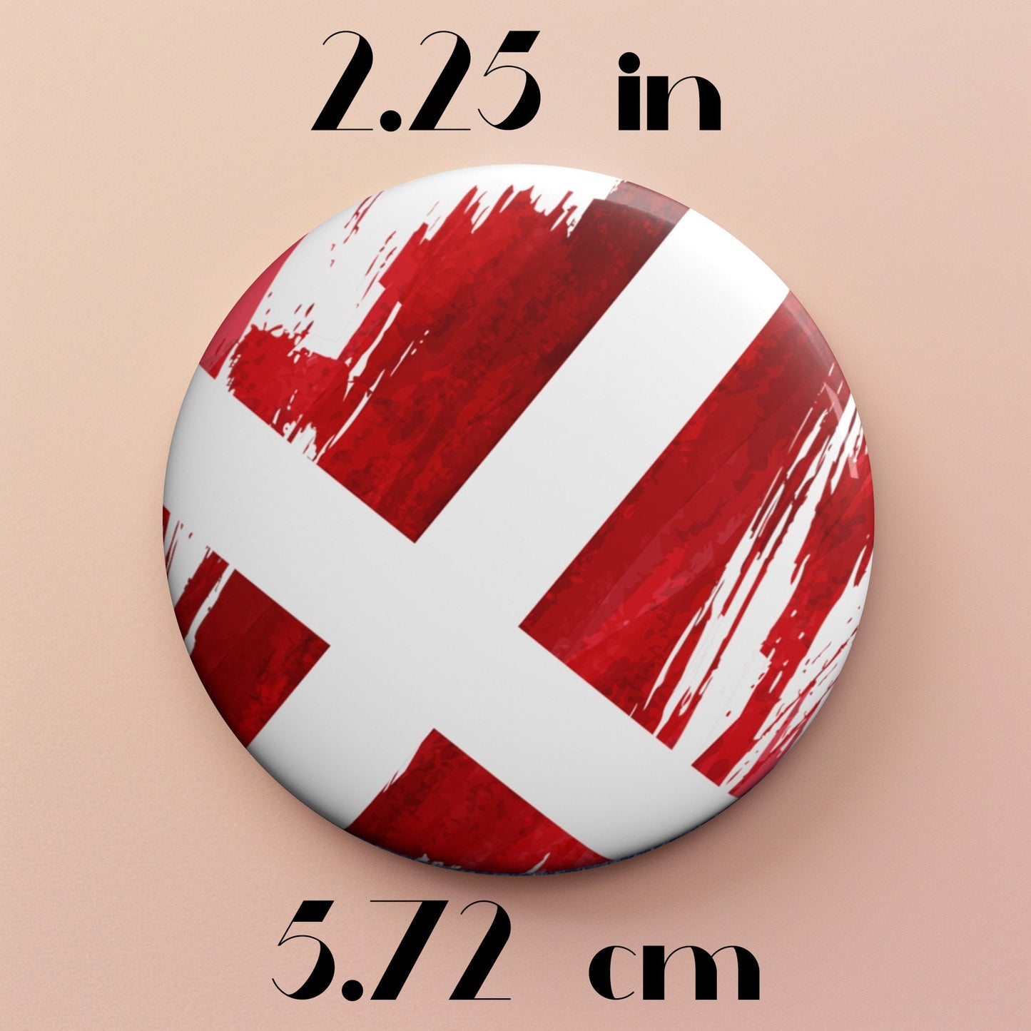 Denmark Flag Pin Button - Custom Pinback, Patriotic Campaign Buttons, Personalized Birthday Pins, Collectible Badge, Metal Pin