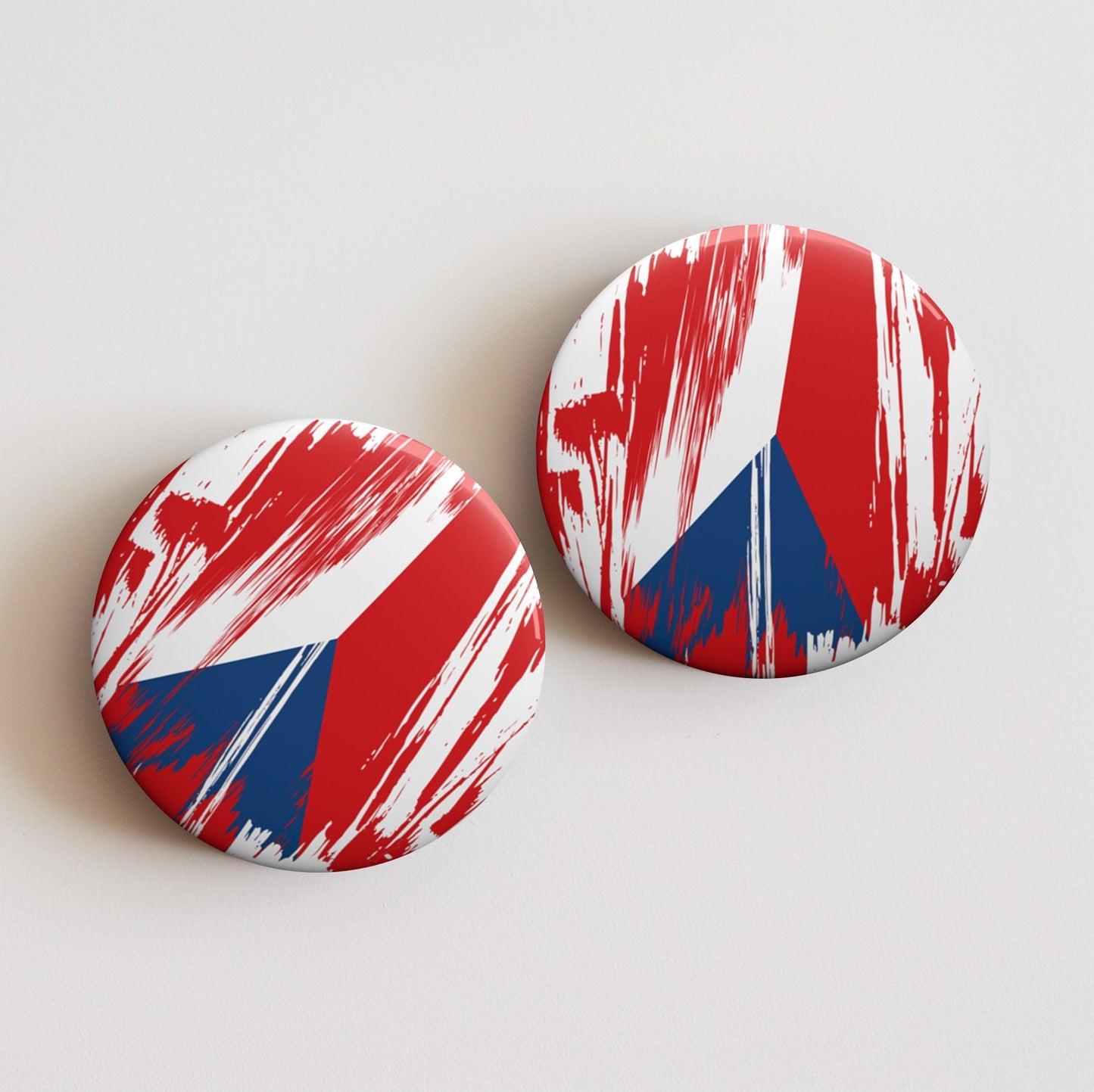 Czech Republic Flag Pin Button - Custom Pinback, Patriotic Campaign Buttons, Personalized Birthday Pins, Collectible Badge, Metal Pin