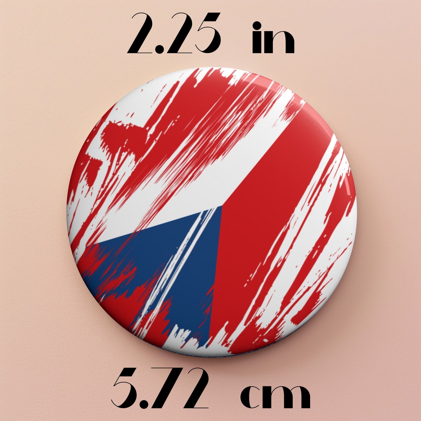 Czech Republic Flag Pin Button - Custom Pinback, Patriotic Campaign Buttons, Personalized Birthday Pins, Collectible Badge, Metal Pin