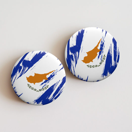 Cyprus Flag Pin Button - Custom Pinback, Patriotic Campaign Buttons, Personalized Birthday Pins, Collectible Badge, Metal Pin