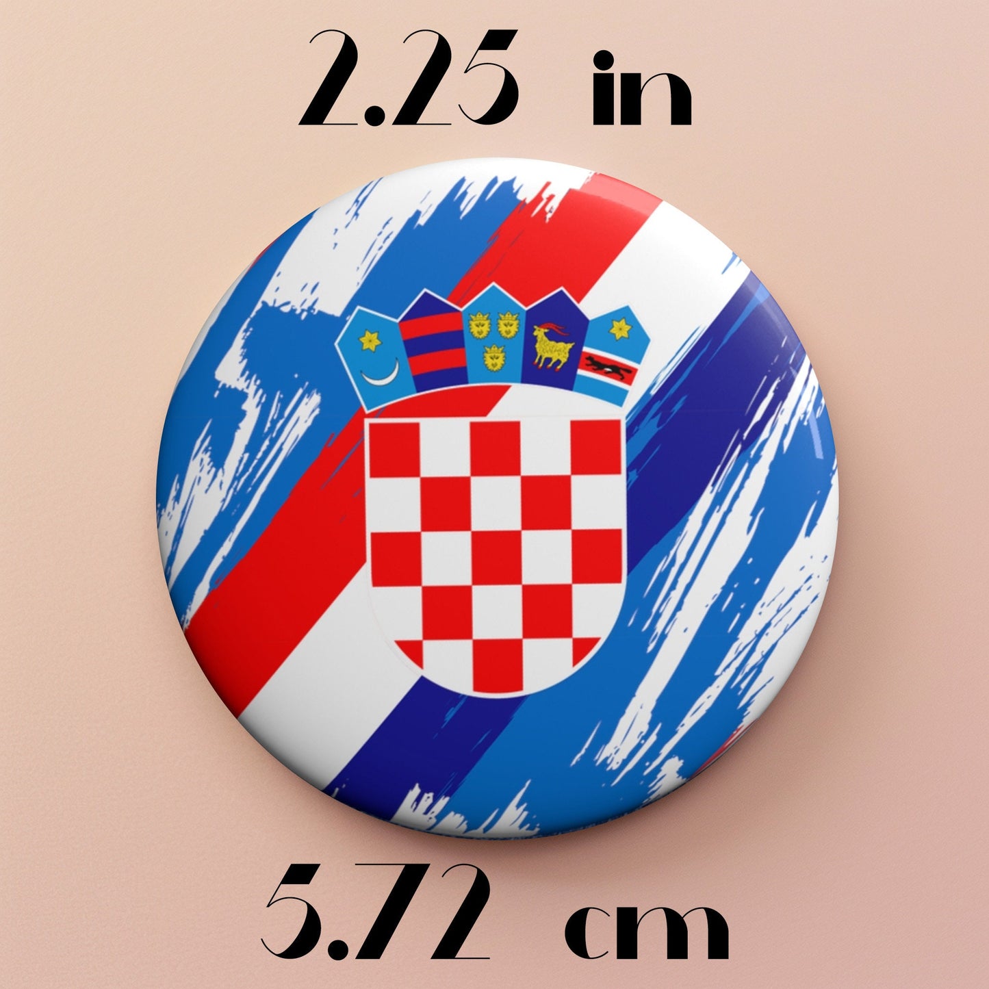 Croatia Flag Pin Button - Custom Pinback, Patriotic Campaign Buttons, Personalized Birthday Pins, Collectible Badge, Metal Pin