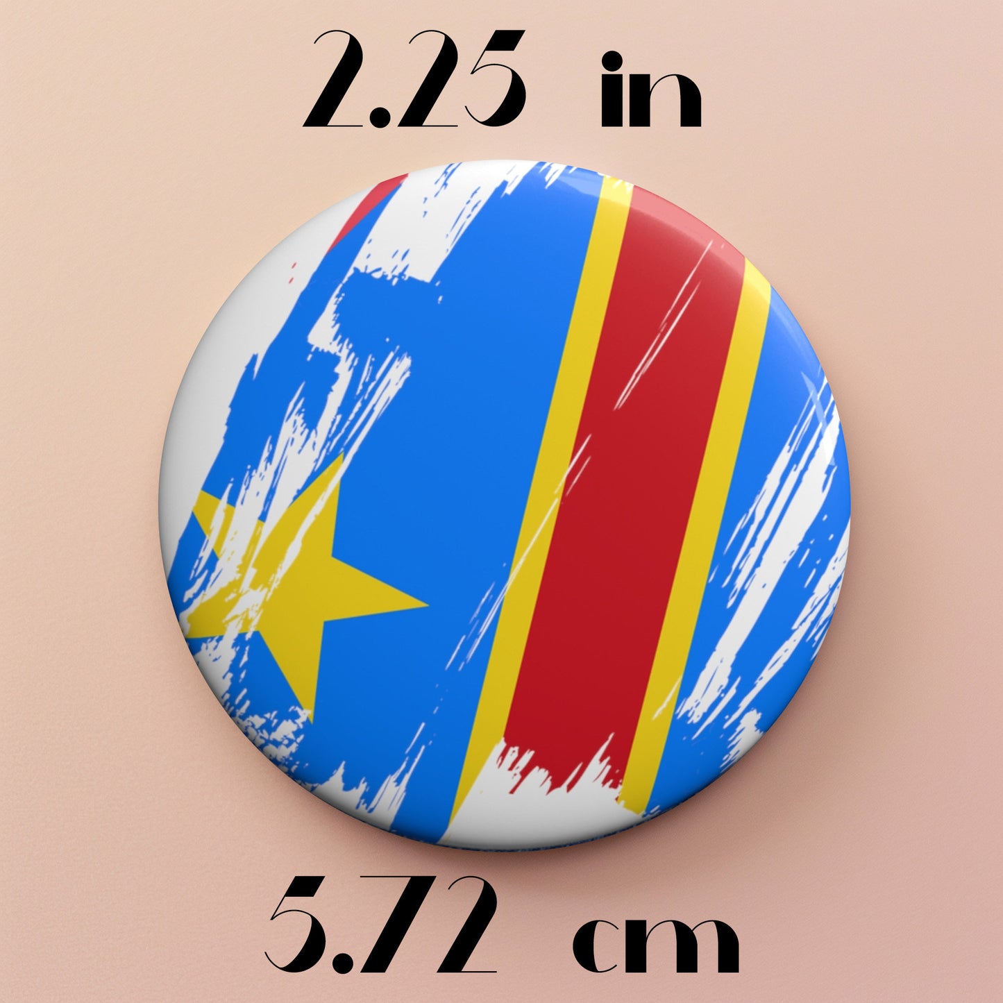 Congo-Brazzaville Flag Pin Button - Custom Pinback, Patriotic Campaign Buttons, Personalized Birthday Pins, Collectible Badge, Metal Pin