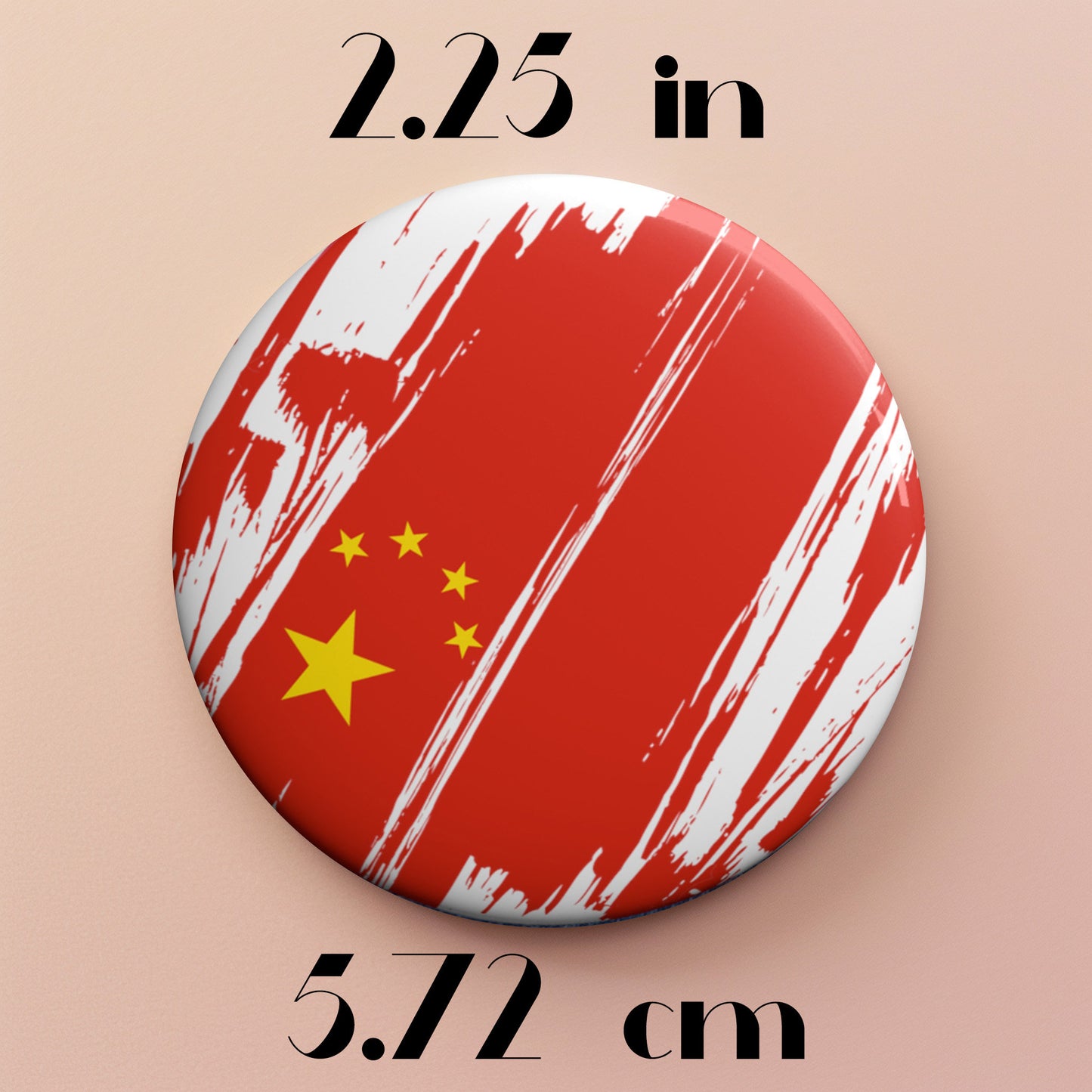 China Flag Pin Button - Custom Pinback, Patriotic Campaign Buttons, Personalized Birthday Pins, Collectible Badge, Metal Pin